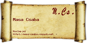 Masa Csaba névjegykártya