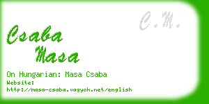 csaba masa business card